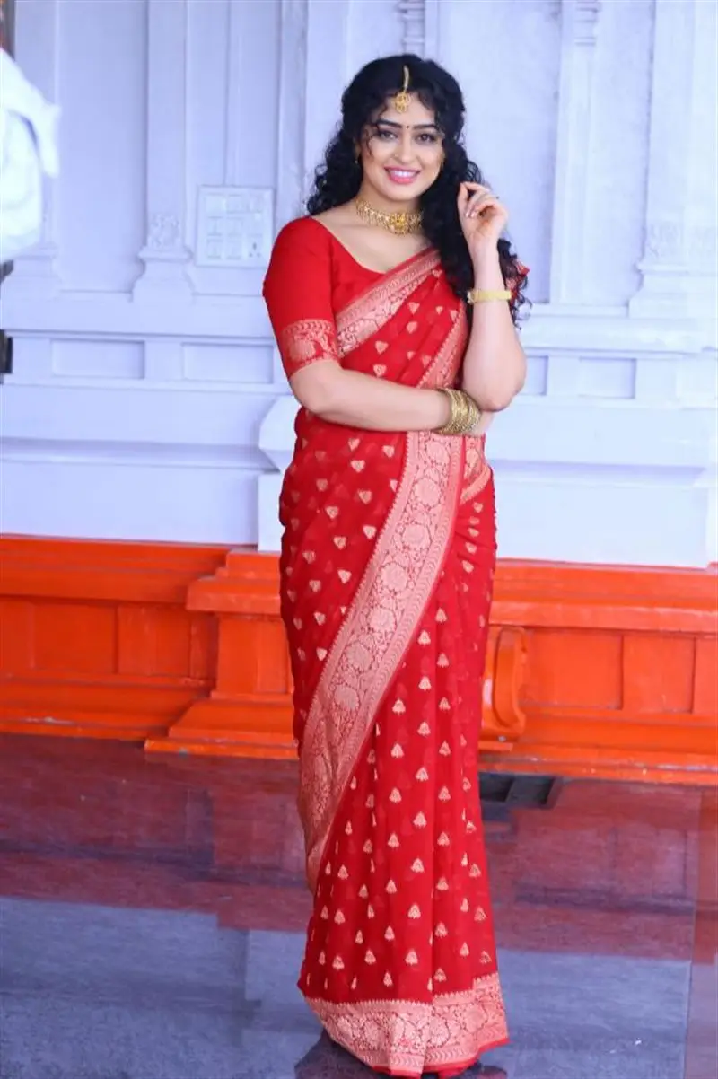 Apsara Rani Stills in Red Saree